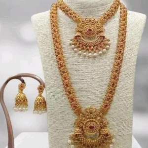 Gold-Plated Imitation Jewellery Set, Pearl Haram Set