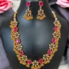 Gold-Plated Green-Pink Diamond Choker Set