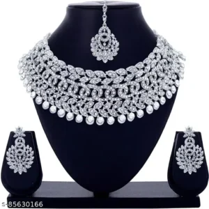 Rhodium Plated Austrian Diamond Set